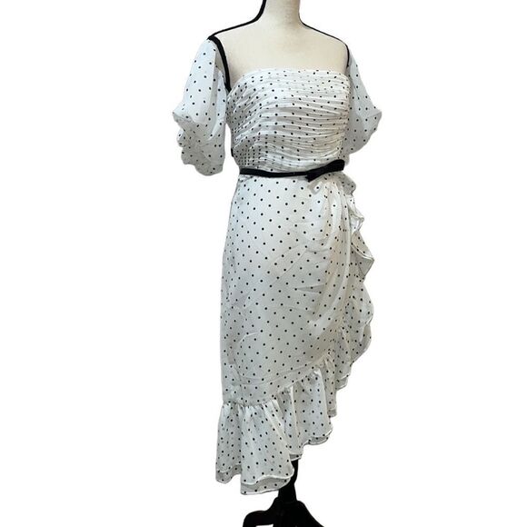 FTF Off-the-Shoulder Polka Dot Print Ruffle Dress - Picture 5 of 14